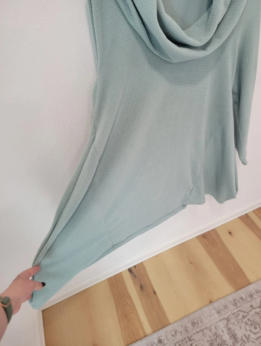 Soft Surroundings Women’s‎ M Mint Fleece Pullover Cowl Neck Cozy Loose Fit